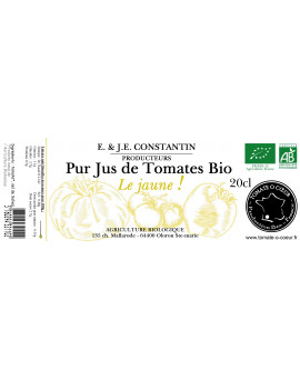 Étiquette Jus de Tomate jaune