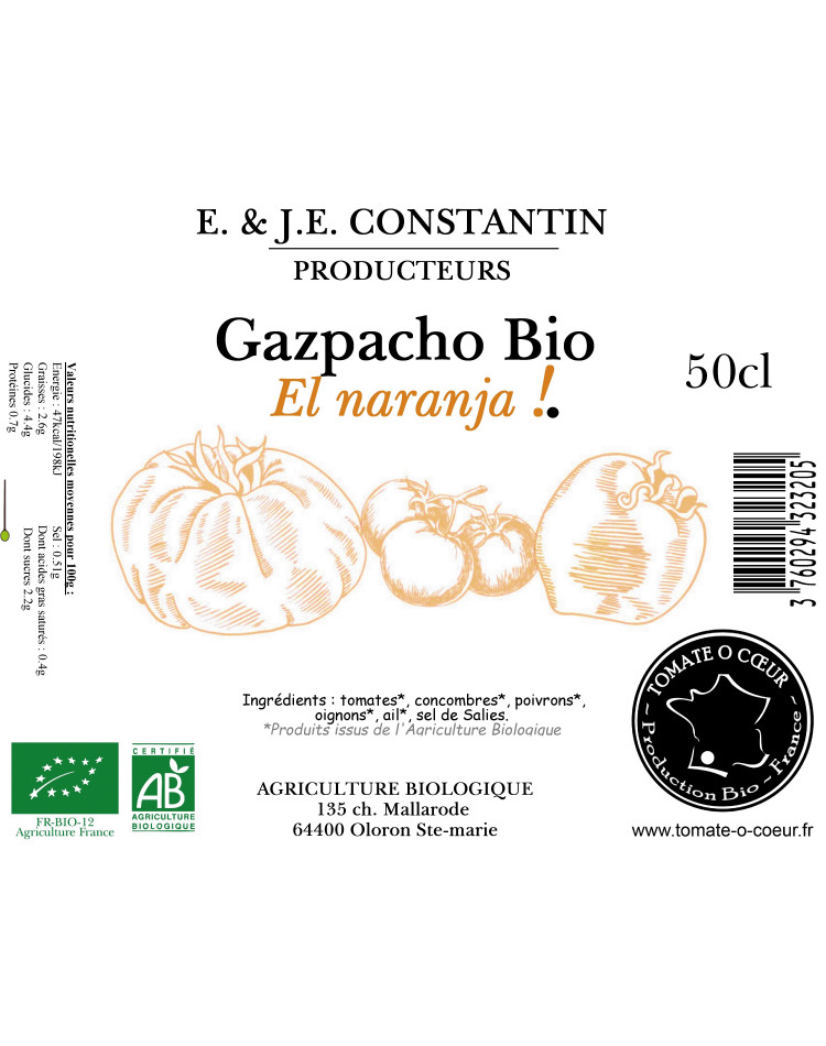 Gazpacho El Naranja BIO